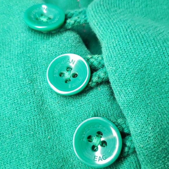 American Eagle Hoodie Size Medium Green NYC Hooded Cotton Pullover Sweatshirt - Picture 5 of 8